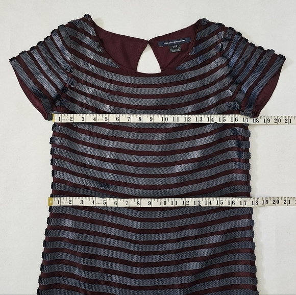 French Connection Satellite Brights Sequin Striped Nightout Cocktail Mini Dress - Picture 12 of 13